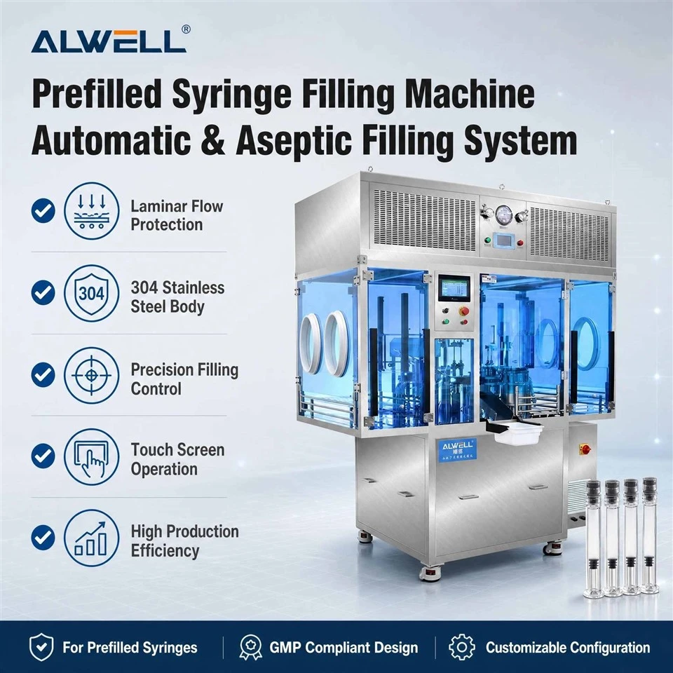 Automatische spuitvloeistofvul- en stopmachine
